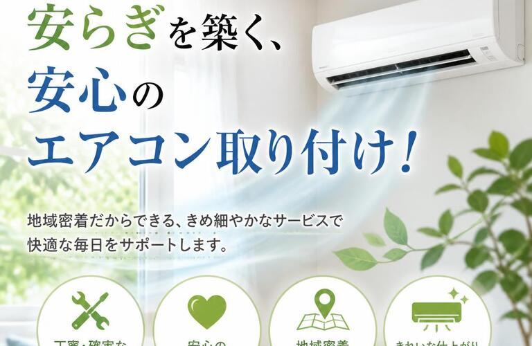 牛久市と阿見町の安らぎを築く、安心のエアコン取り付け！