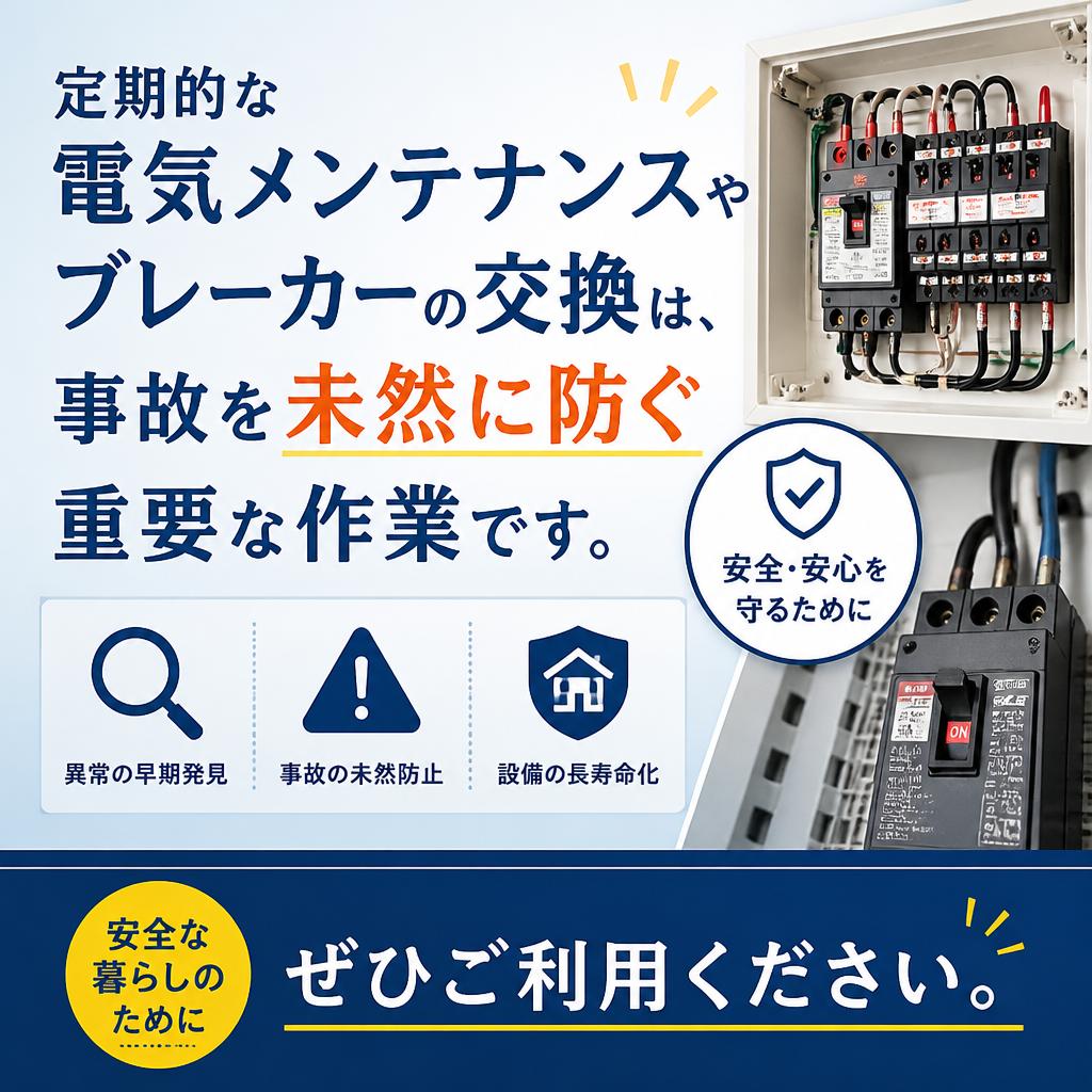 電気メンテナンスとブレーカー交換