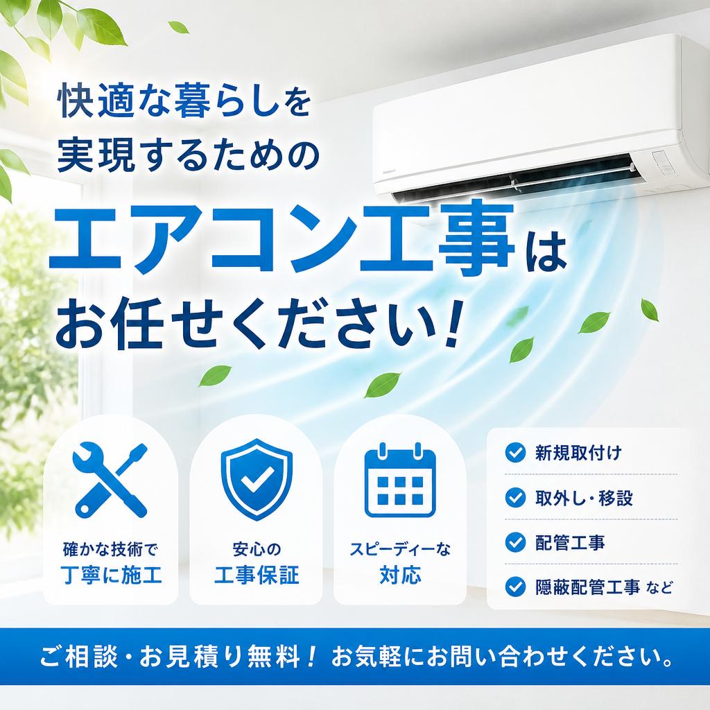 快適な暮らしを実現するためのエアコン工事はお任せください！