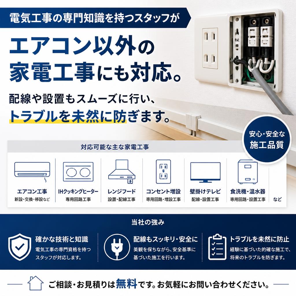 専門的な家電工事で安心を提供