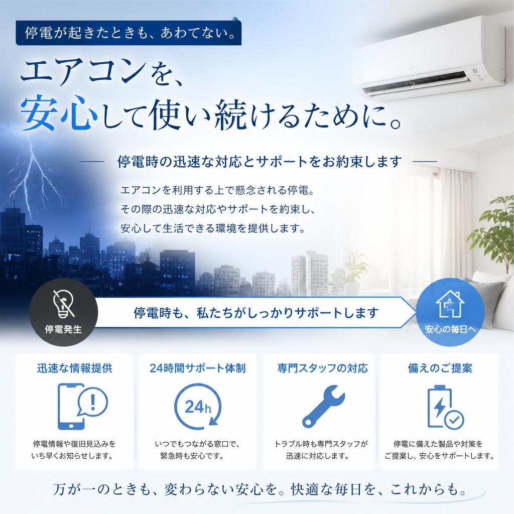 停電時のサポートとアフターサービス