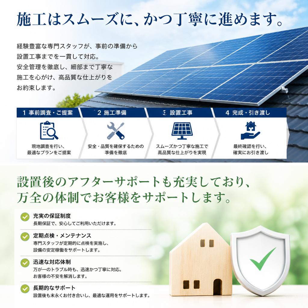 施工の流れと安心のアフターサポート