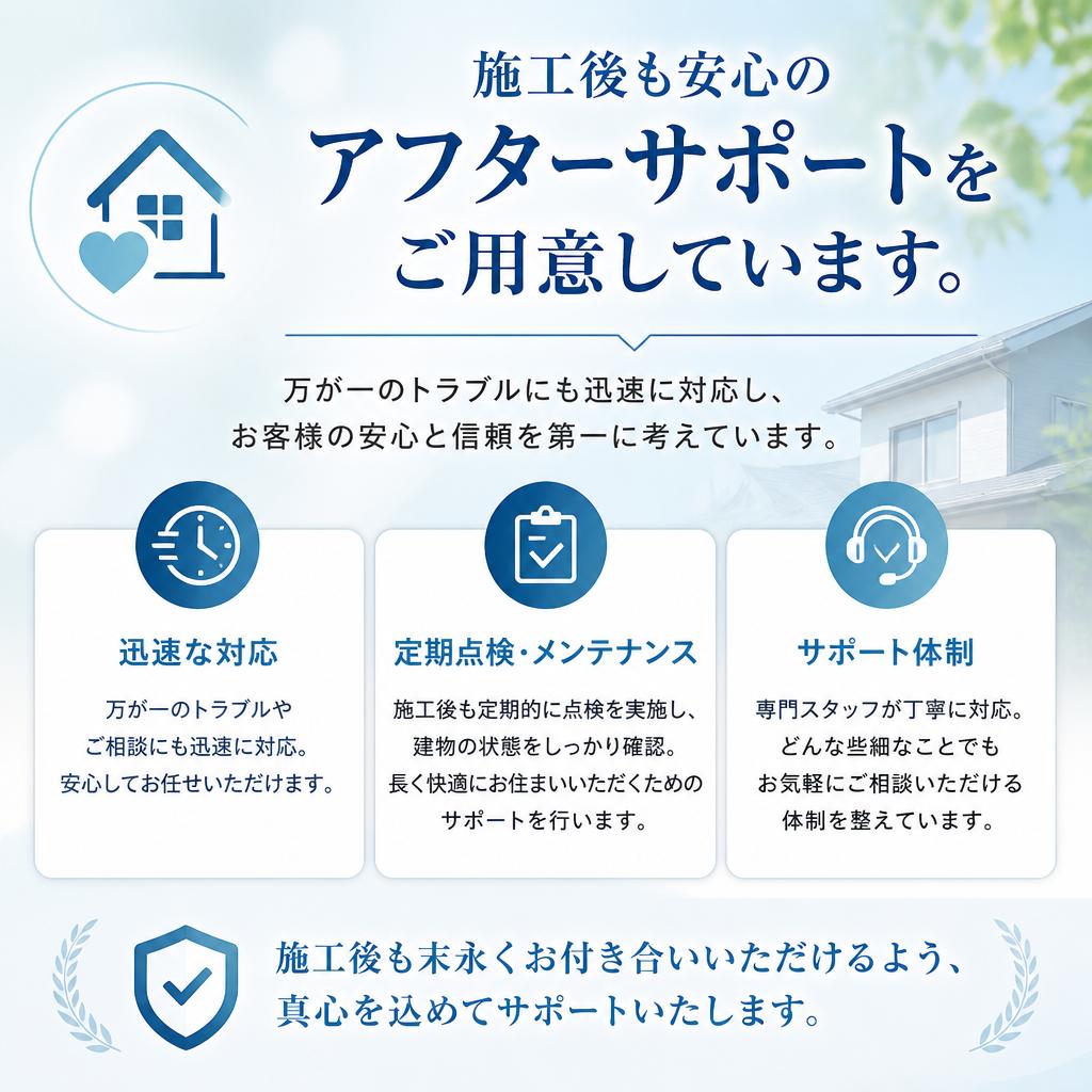 安心のアフターサポート