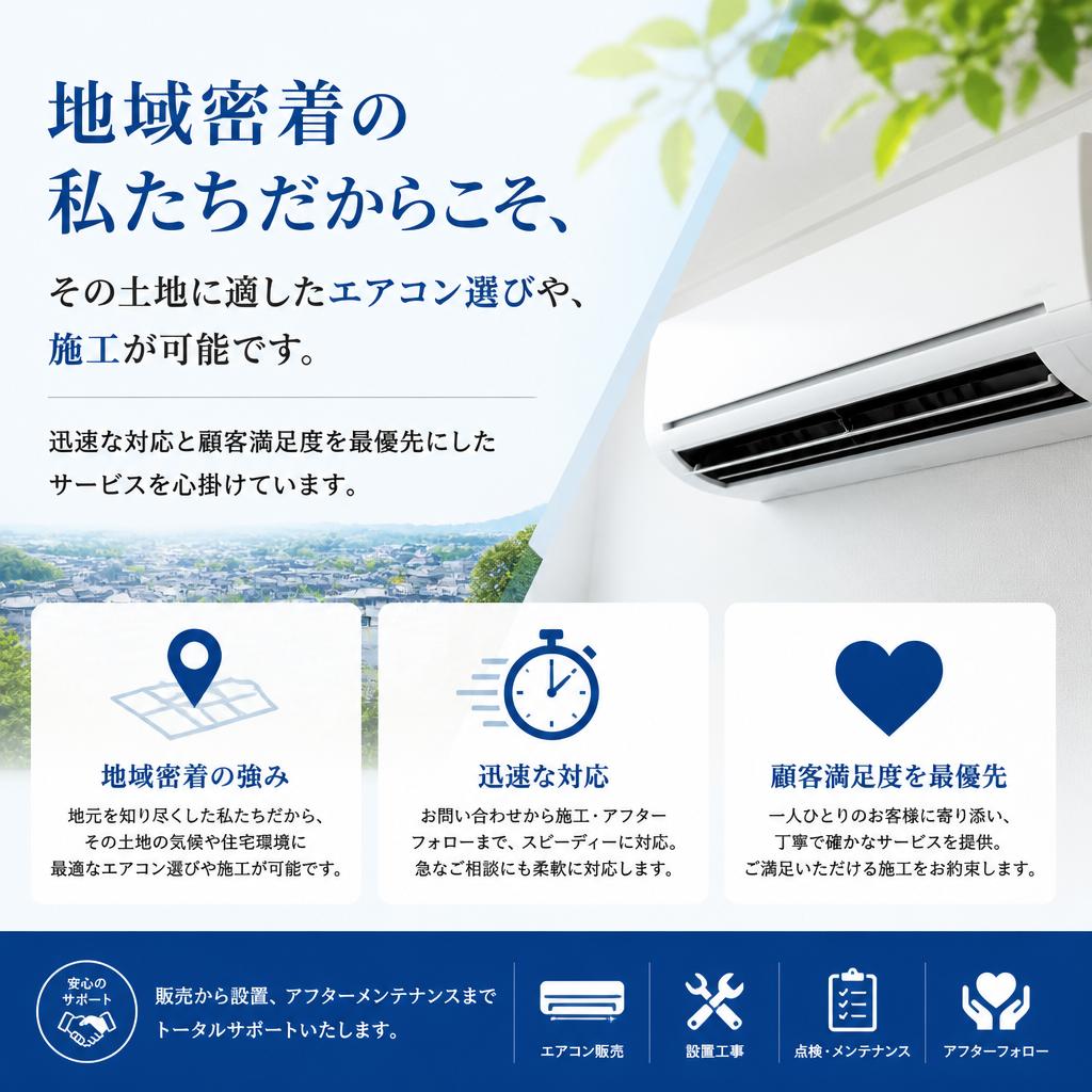 祐心のエアコン工事の特長
