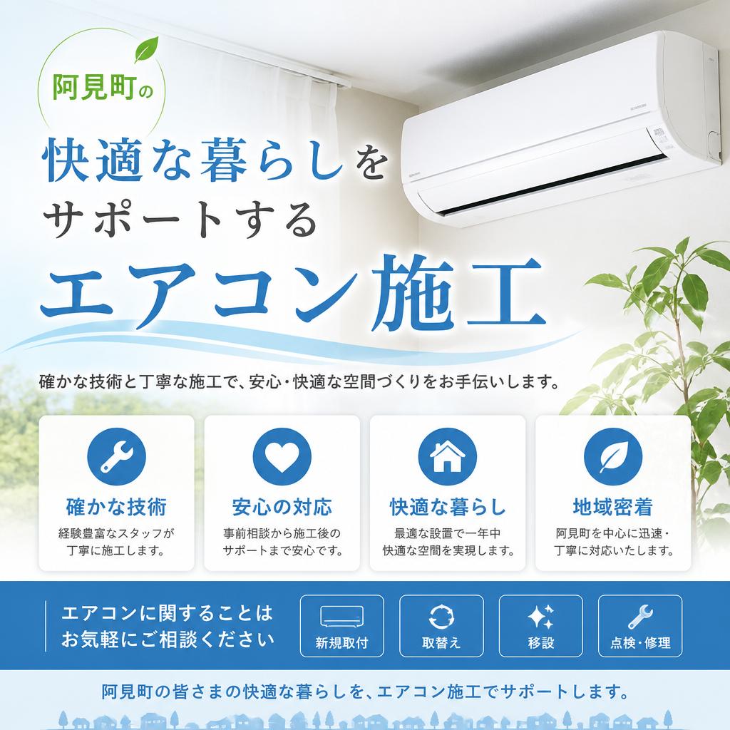 阿見町の快適な暮らしをサポートするエアコン施工