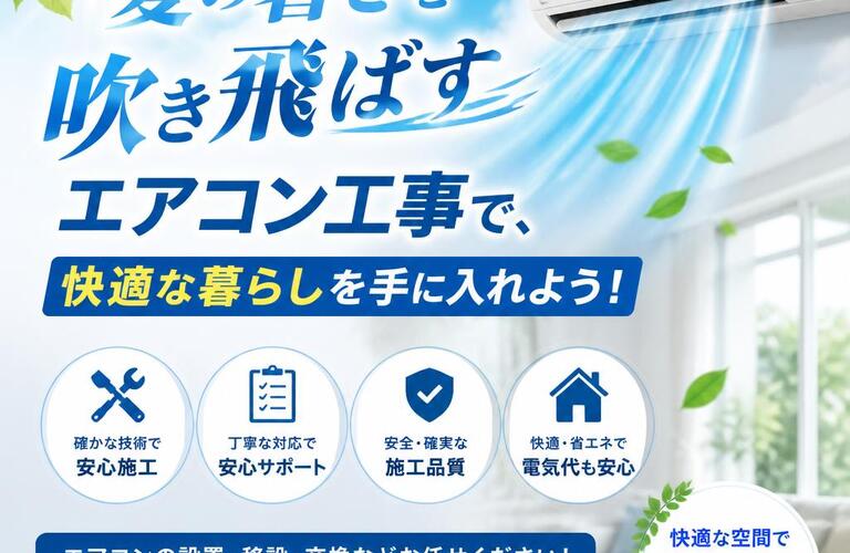 夏の暑さを吹き飛ばすエアコン工事で、快適な暮らしを手に入れよう！