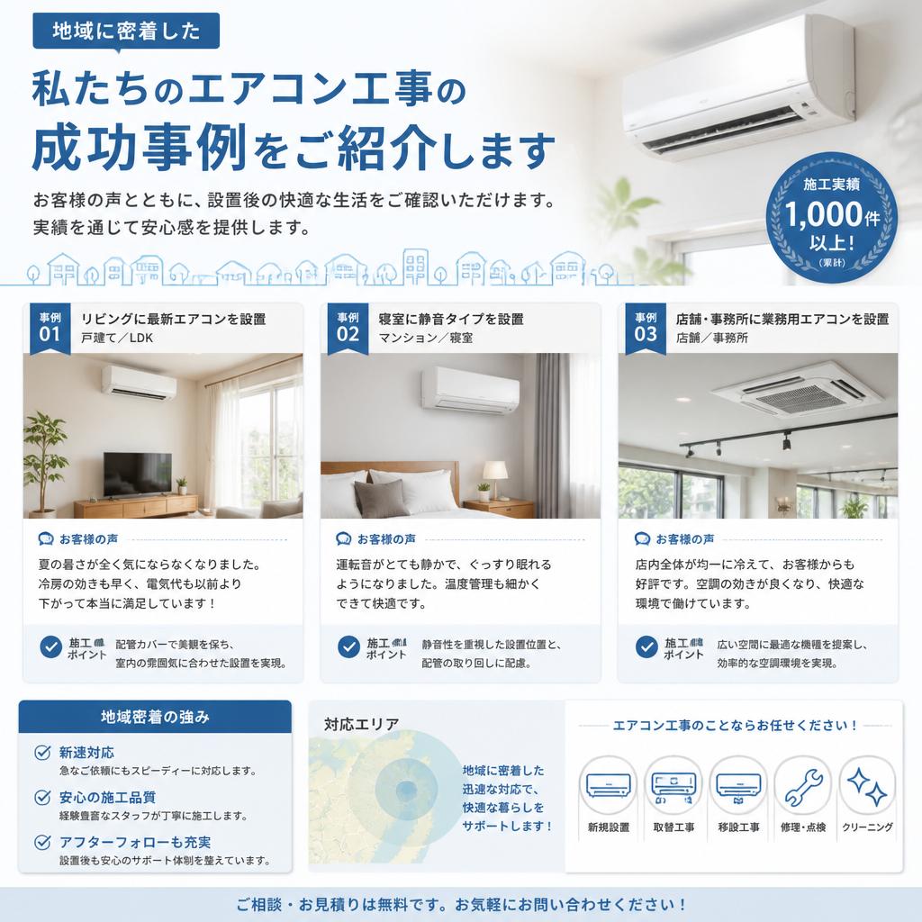 牛久市・阿見町のエアコン工事実績