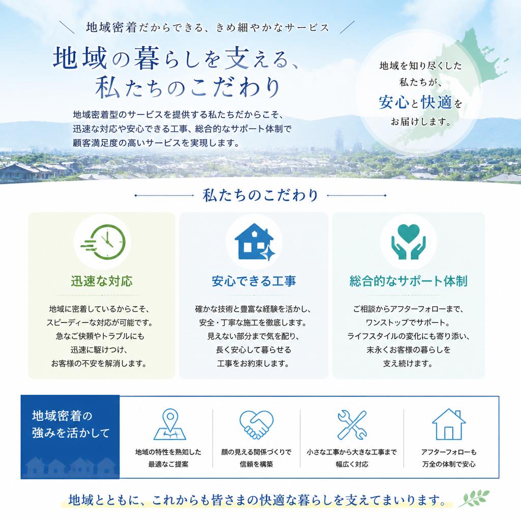私たちのこだわりとサービス