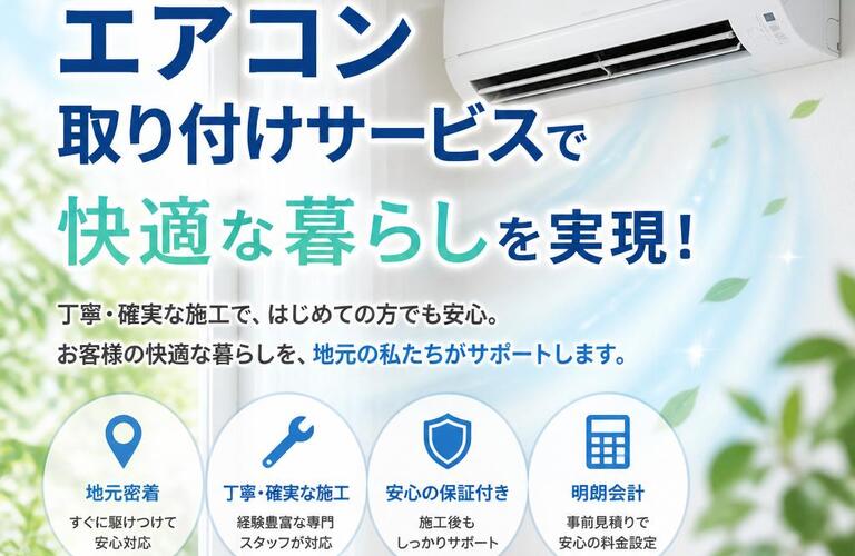 地元密着の安心エアコン取り付けサービスで快適な暮らしを実現！