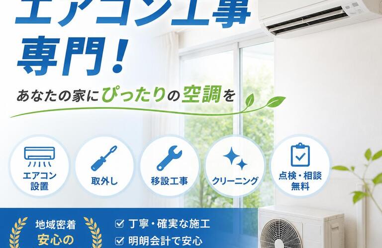 牛久市・阿見町のエアコン工事専門！あなたの家にぴったりの空調を