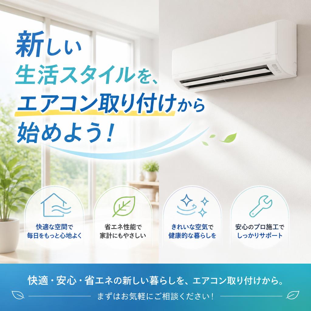 新しい生活スタイルを、エアコン取り付けから始めよう！