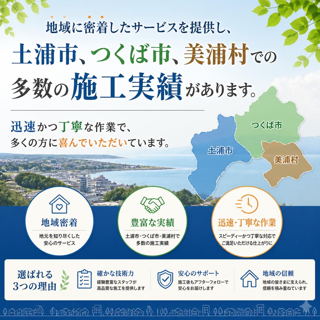 土浦市・つくば市・美浦村での施工実績