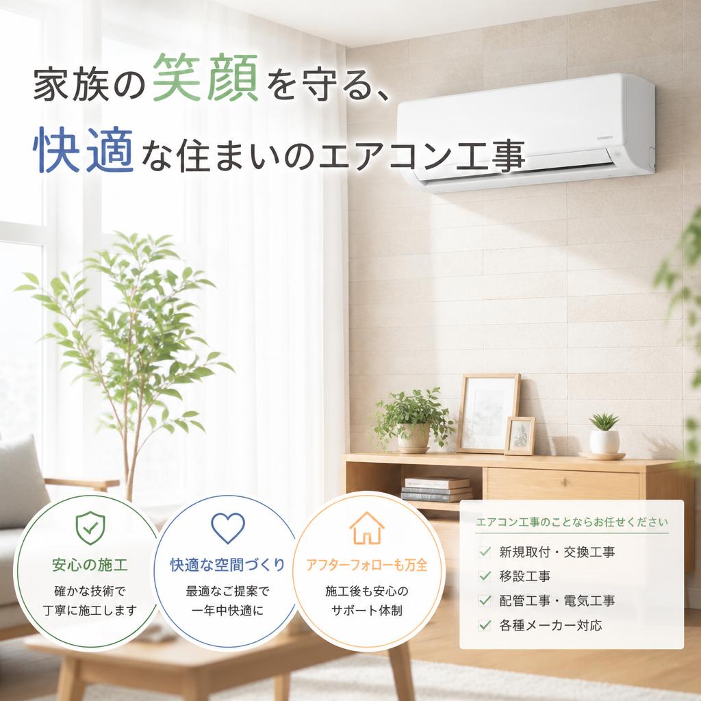 家族の笑顔を守る、快適な住まいのエアコン工事