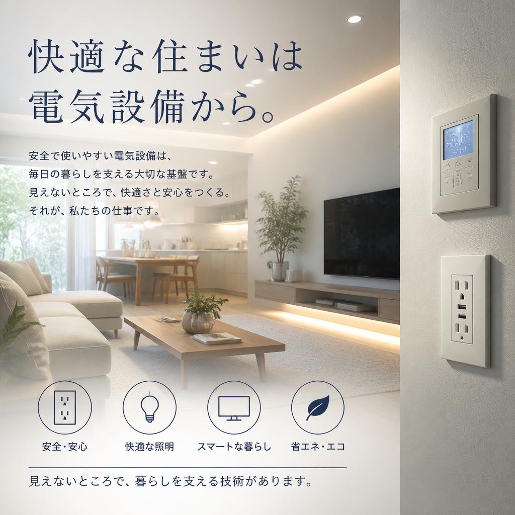 快適な住まいは電気設備から。