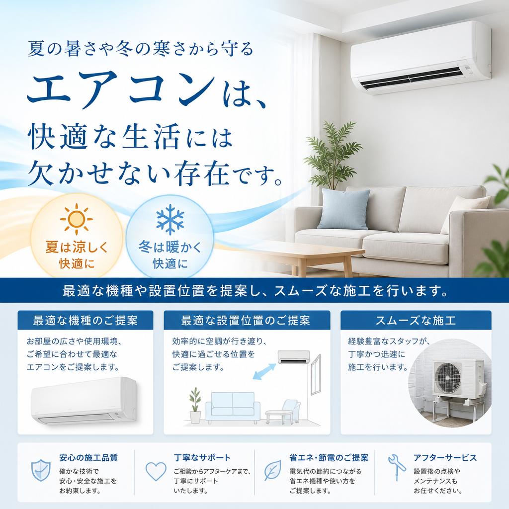 快適なエアコン設置