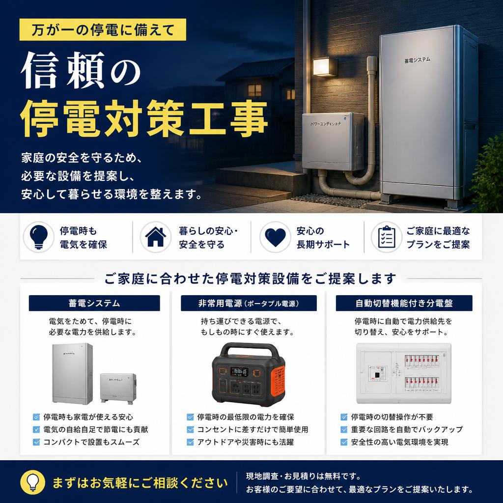 停電対策でさらなる安心を