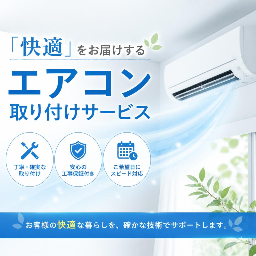 「快適」をお届けするエアコン取り付けサービス