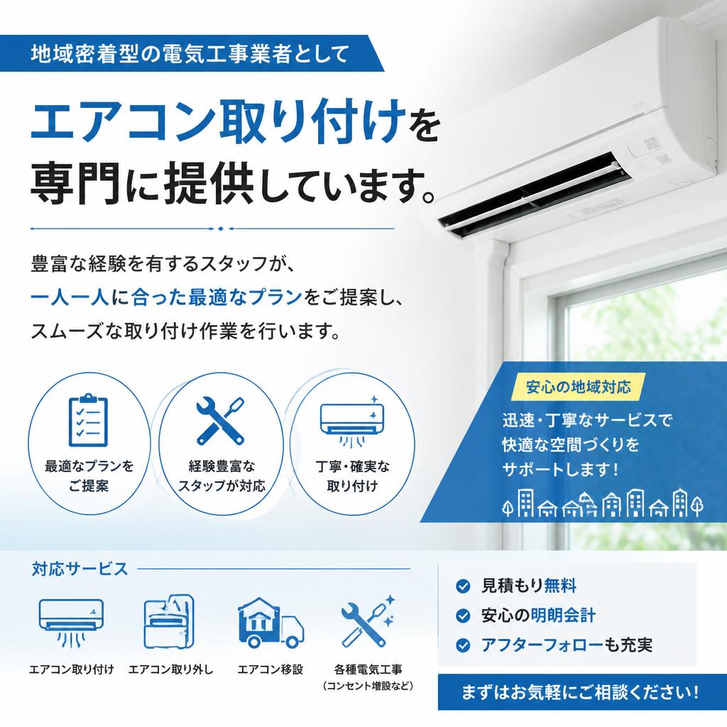 当社のエアコン取付サービス