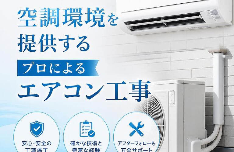 安心・安全な空調環境を提供するプロによるエアコン工事
