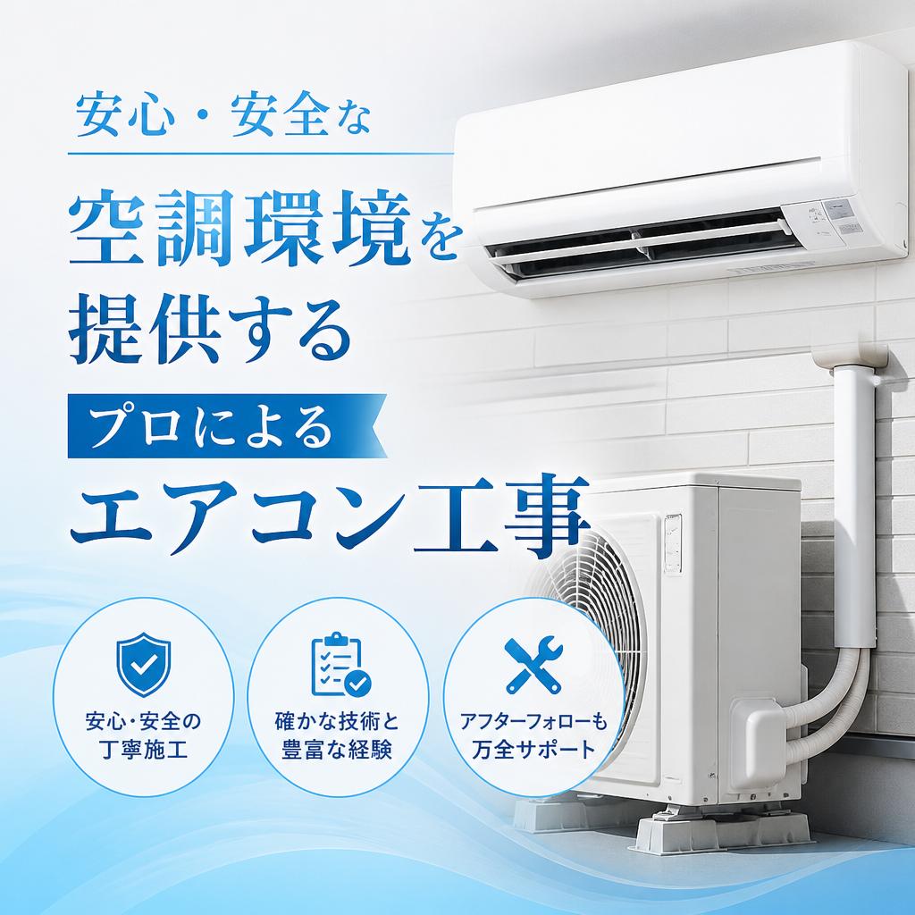安心・安全な空調環境を提供するプロによるエアコン工事