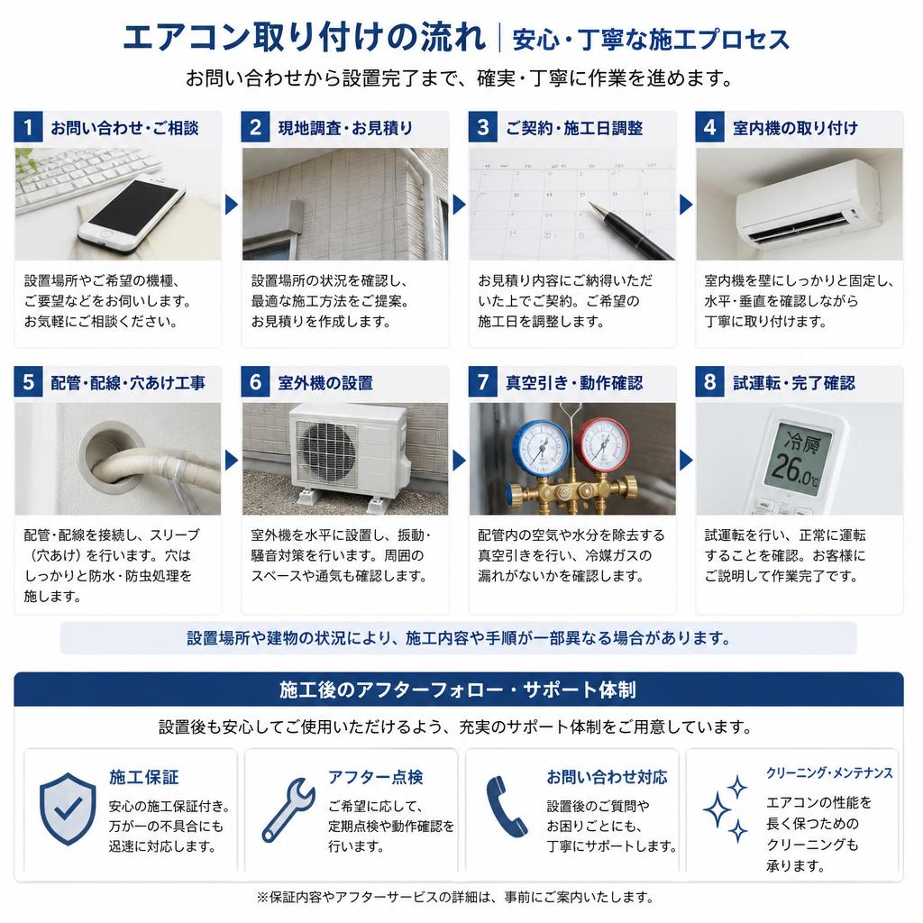 施工の流れと安心のサポート