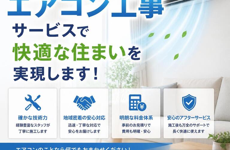地域密着型エアコン工事サービスで快適な住まいを実現します！