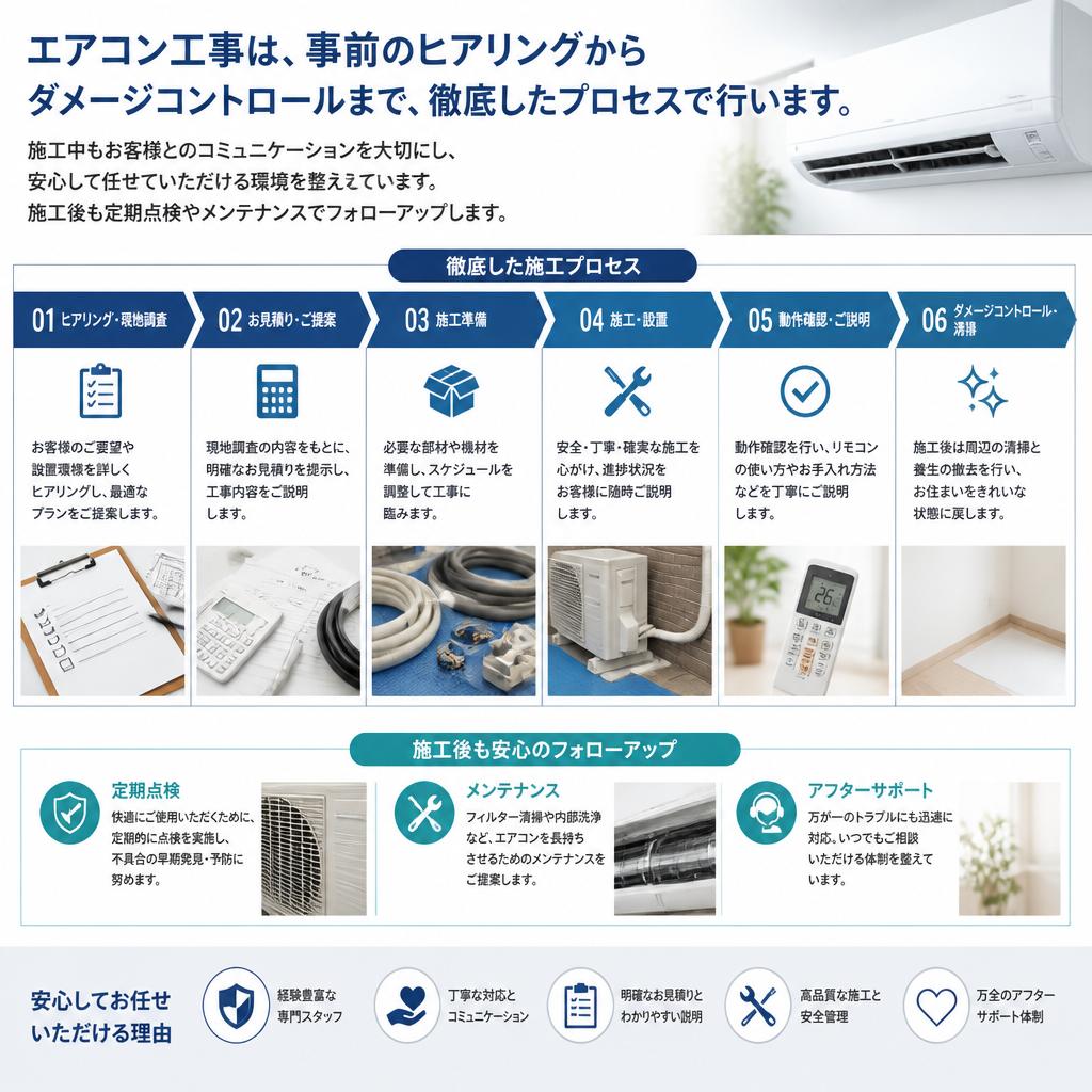 施工の流れと安心のサポート