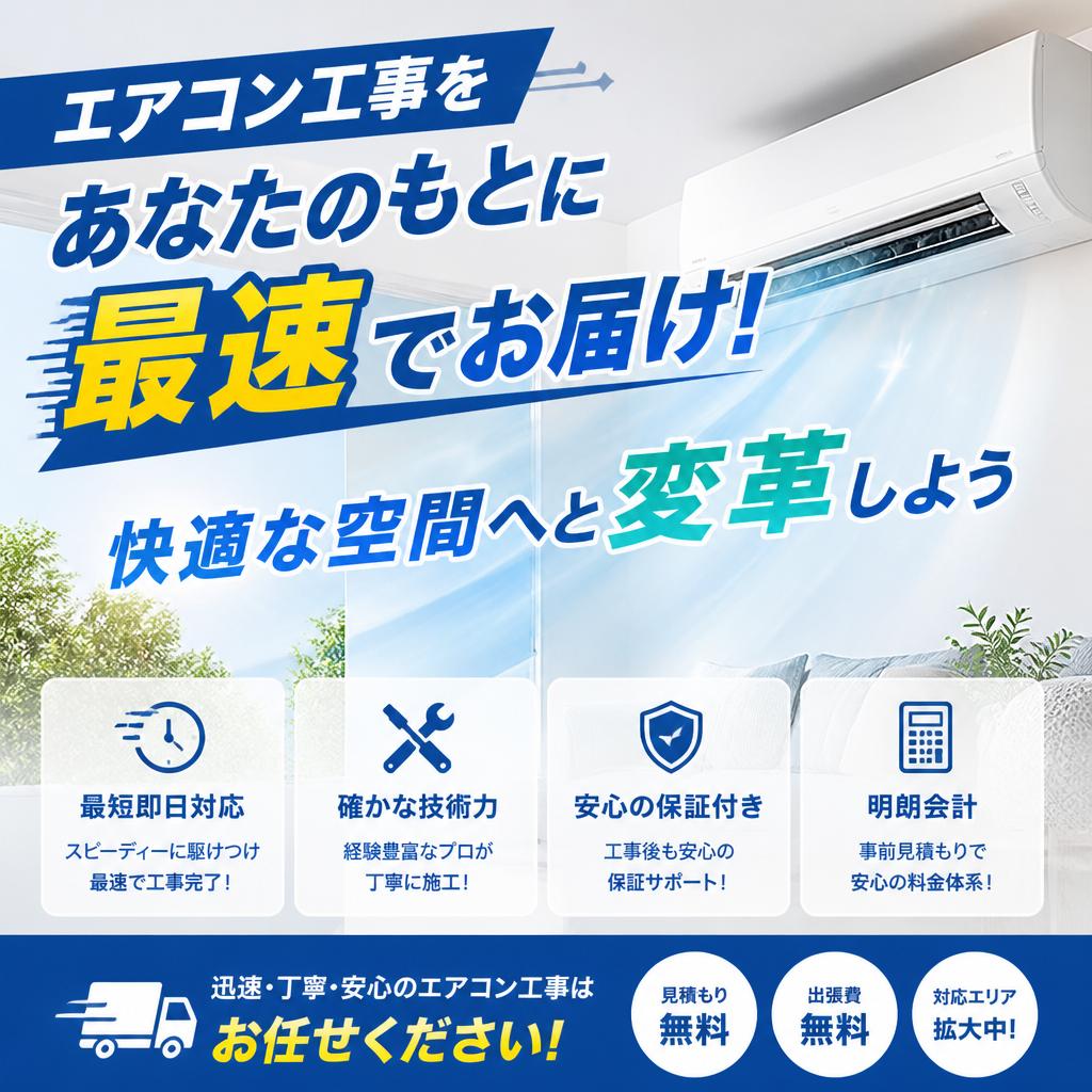 エアコン工事をあなたのもとに最速でお届け！快適な空間へと変革しよう