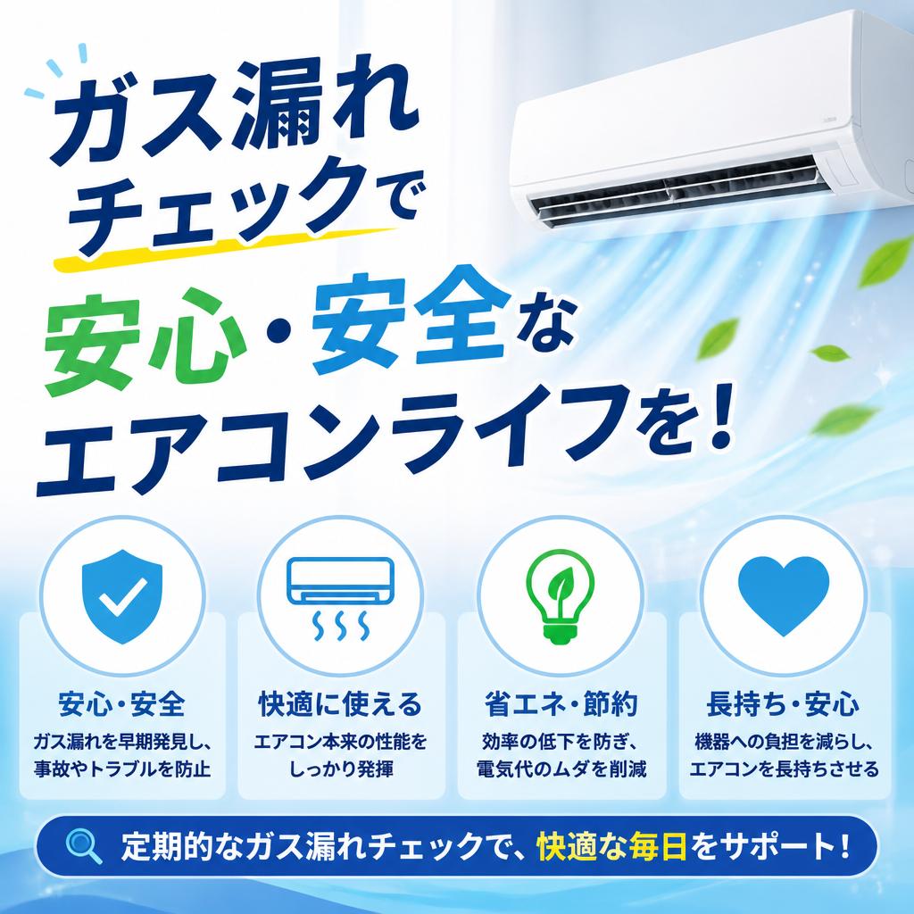 ガス漏れチェックで安心・安全なエアコンライフを！