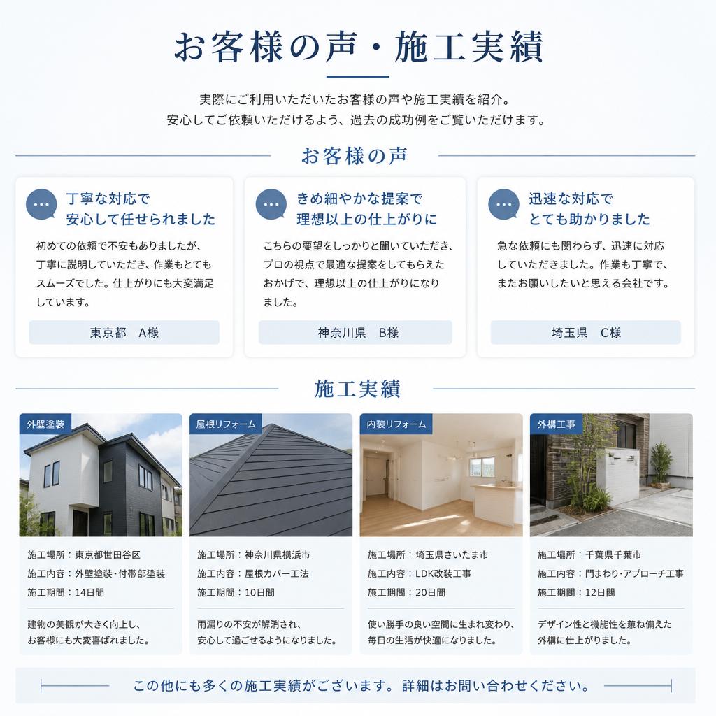 お客様の声・施工実績