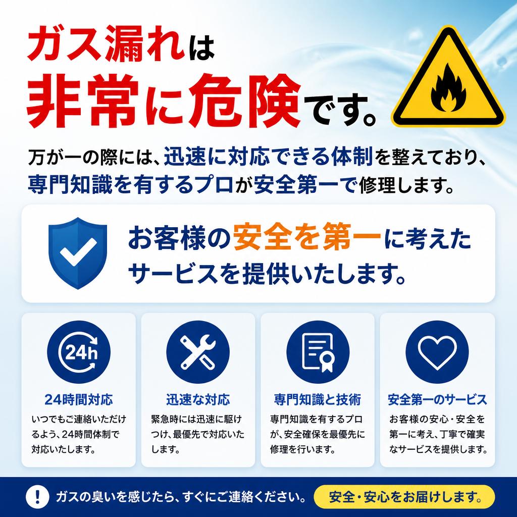 迅速なガス漏れ修理