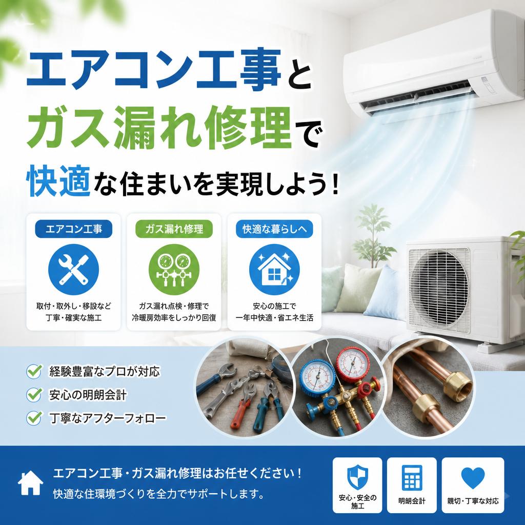 エアコン工事とガス漏れ修理で快適な住まいを実現しよう！