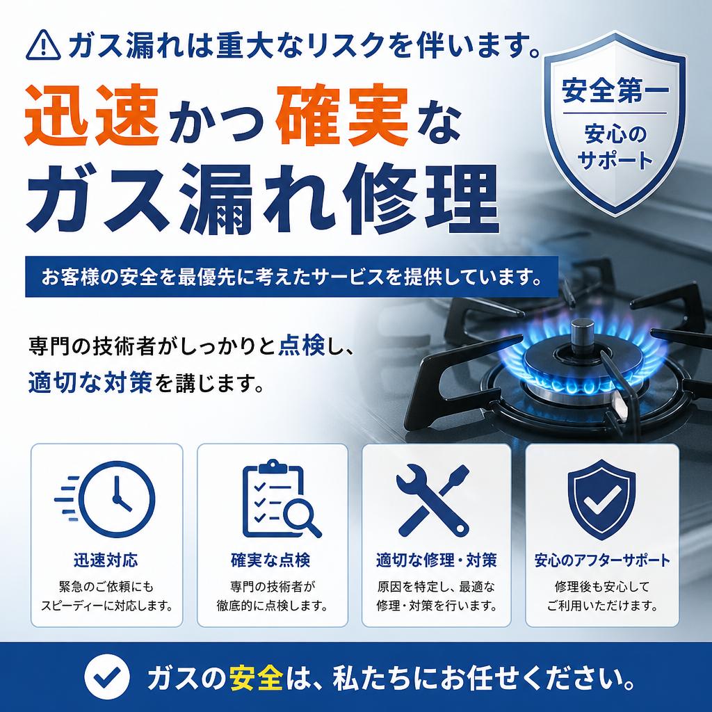 安心のガス漏れ修理