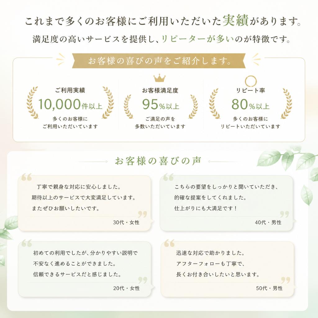 お客様の声と実績