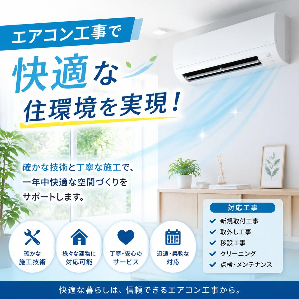 エアコン工事で快適な住環境を実現！