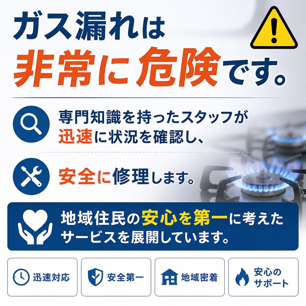 ガス漏れ修理の安心感