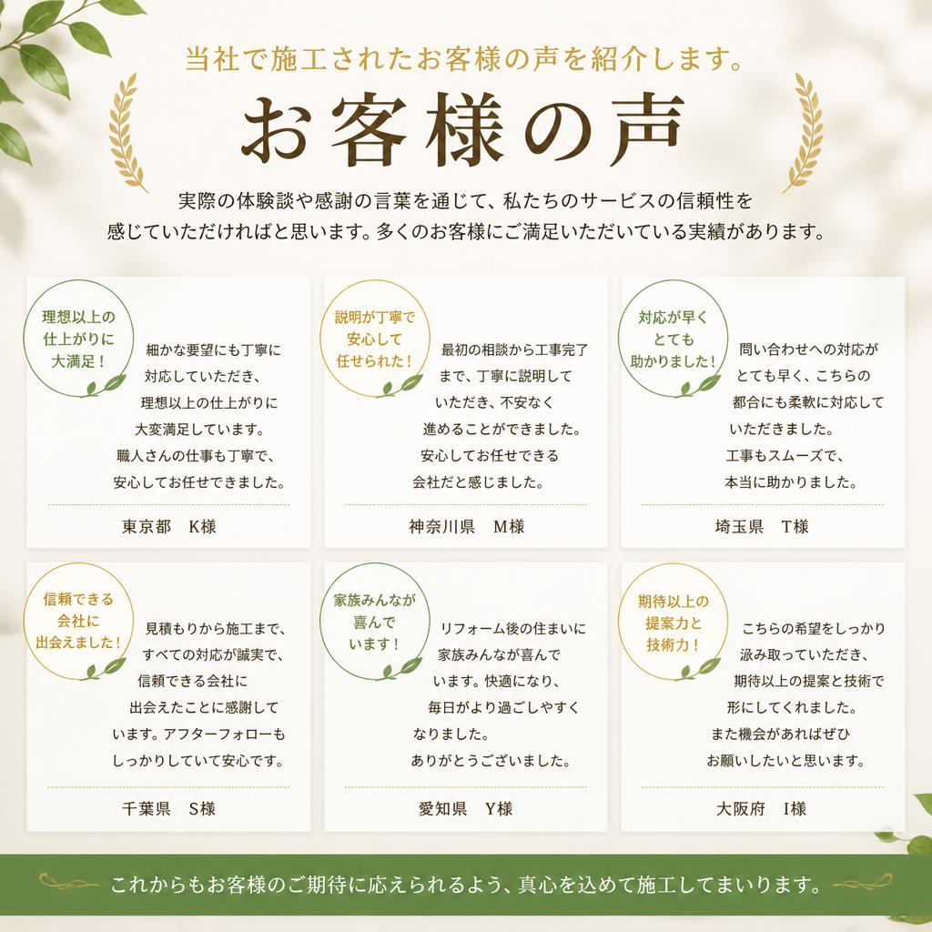 お客様の声—安心の施工実績