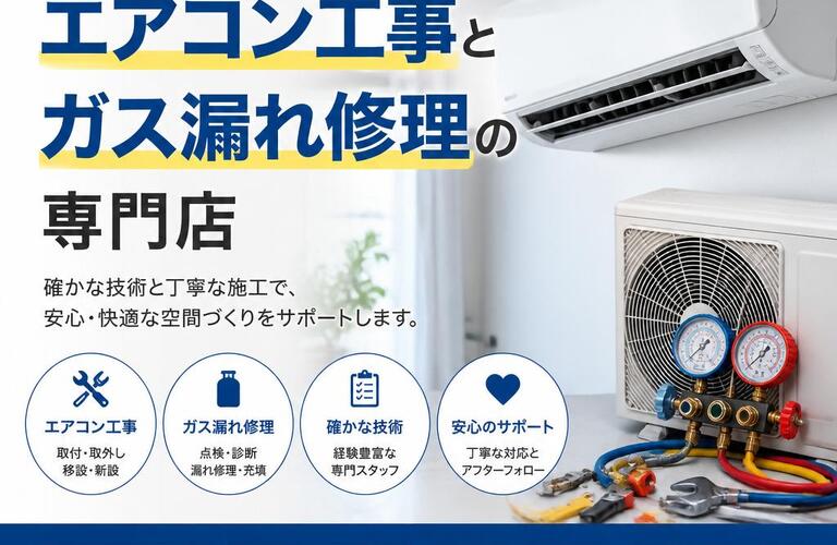 快適空間を実現するエアコン工事とガス漏れ修理の専門店