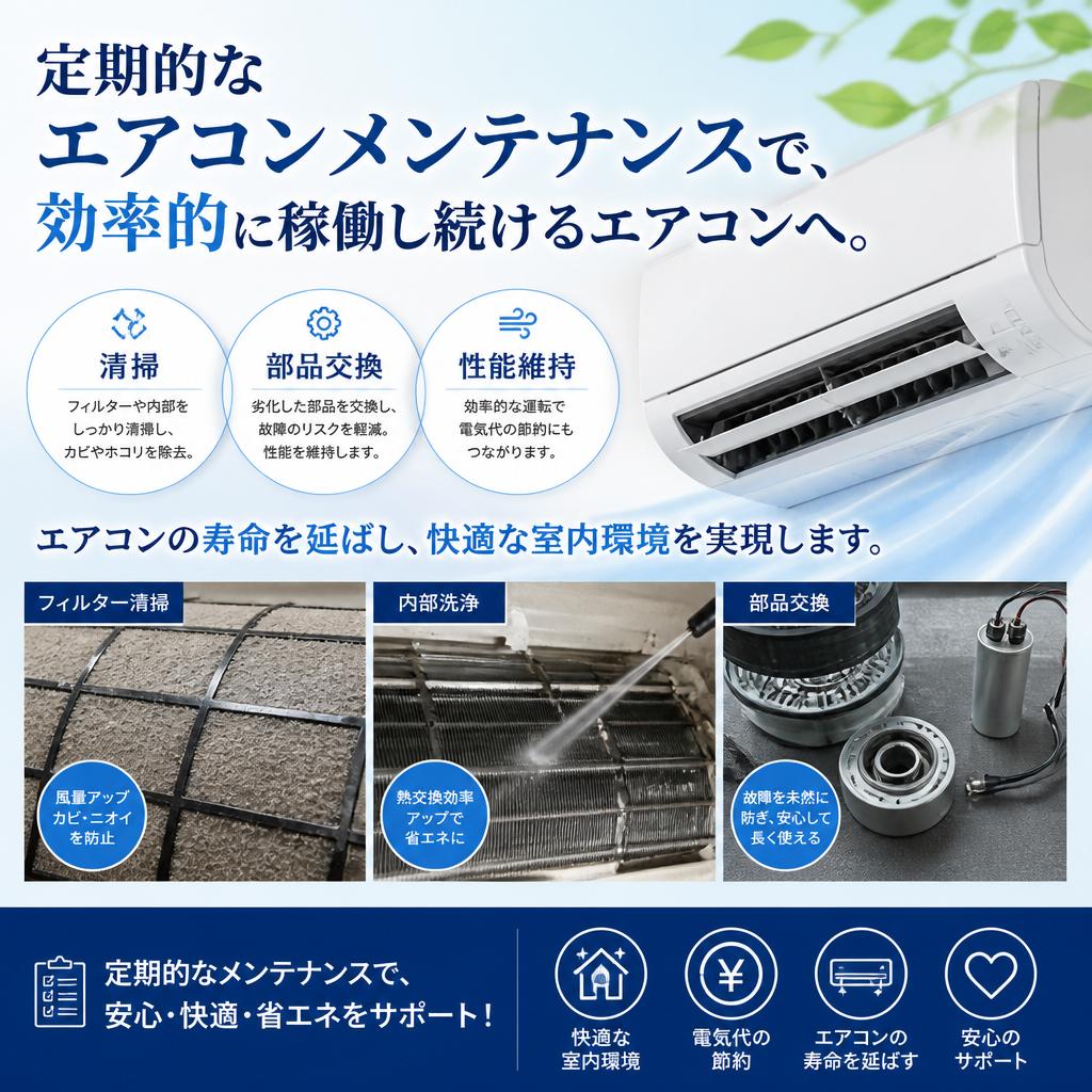エアコンメンテナンスで快適な空間を