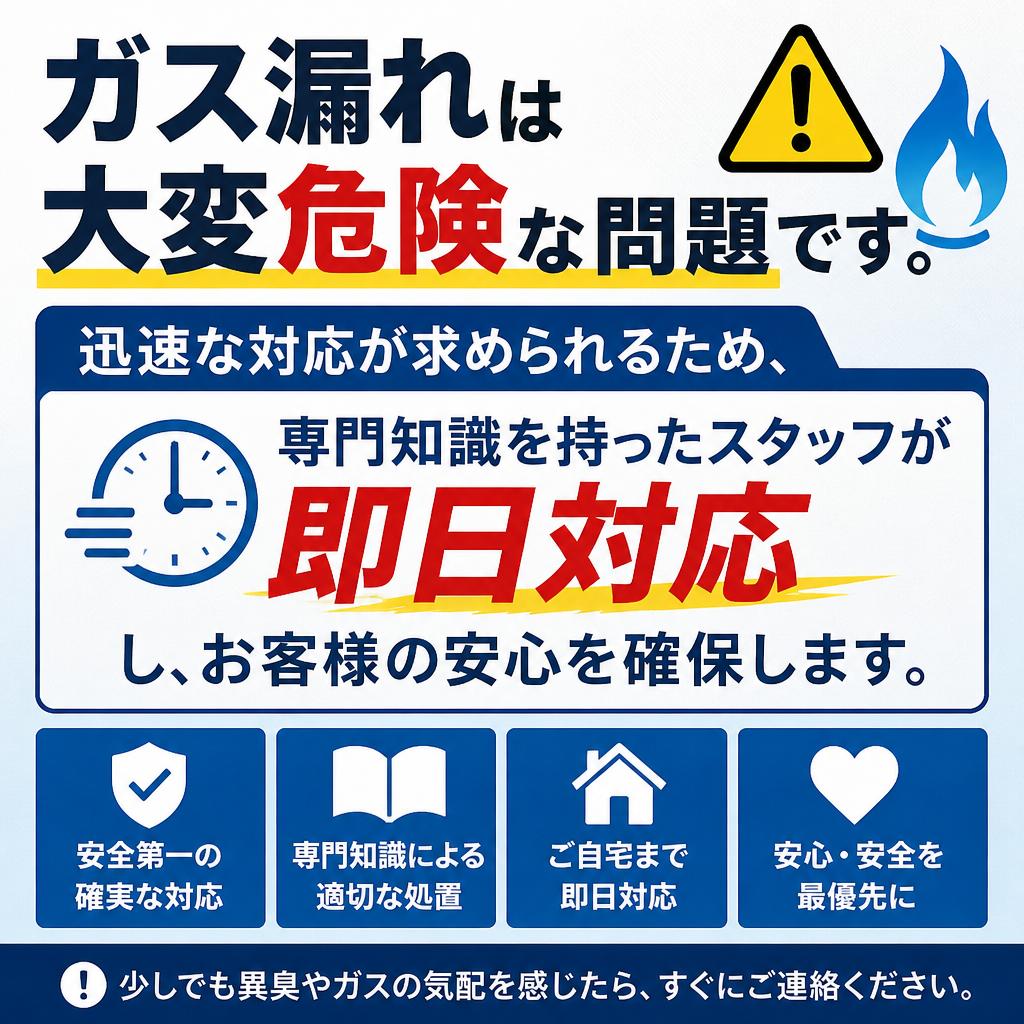 万全のガス漏れ修理