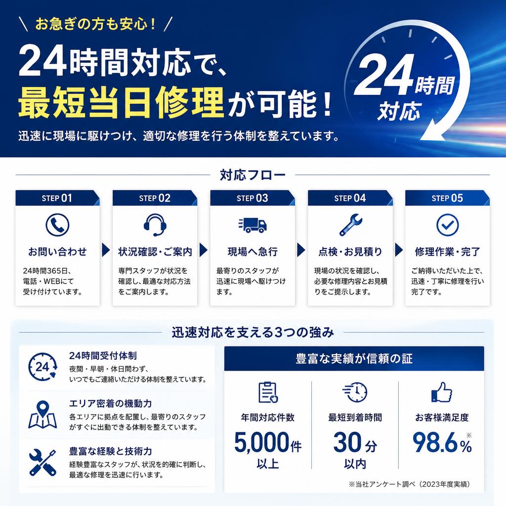 迅速な修理対応で安心感を提供