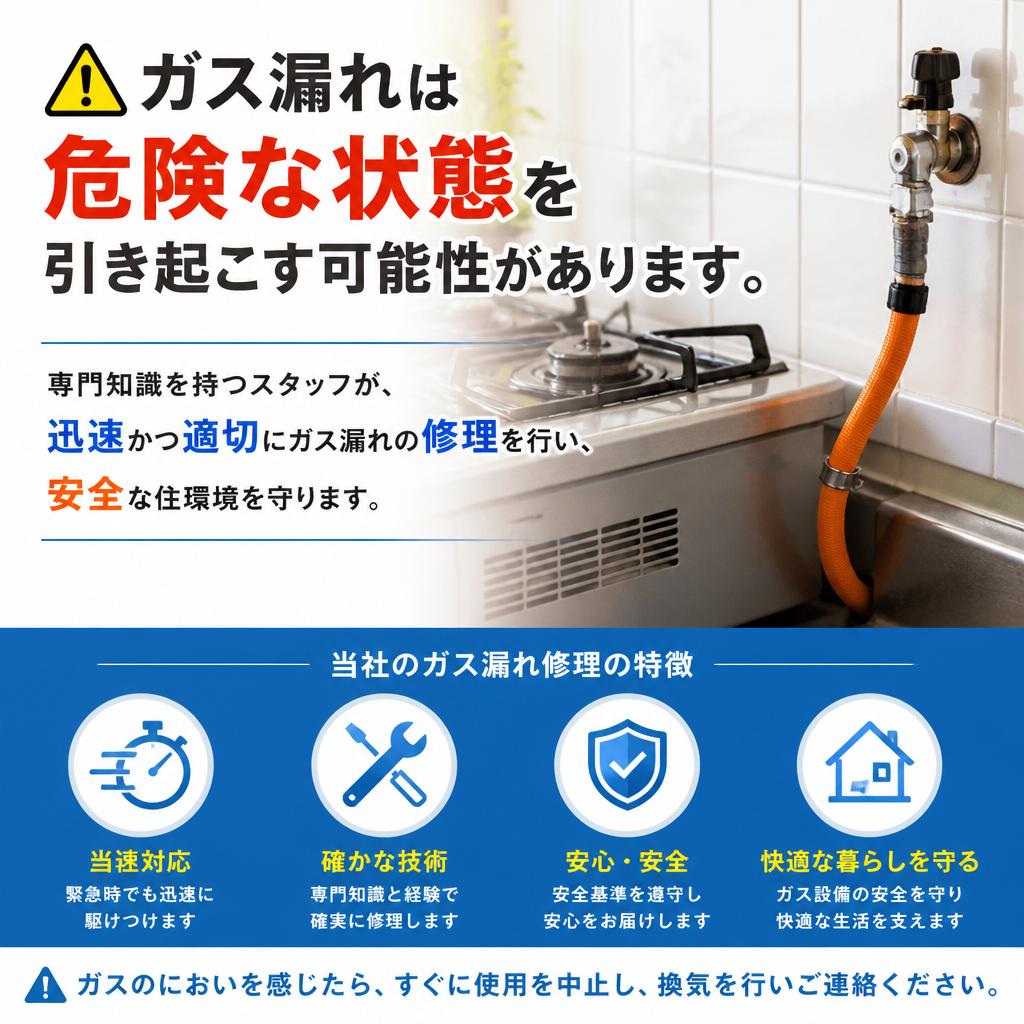 ガス漏れの早期発見と修理