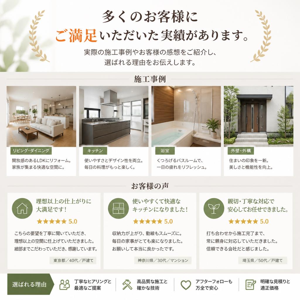お客様の声と実績