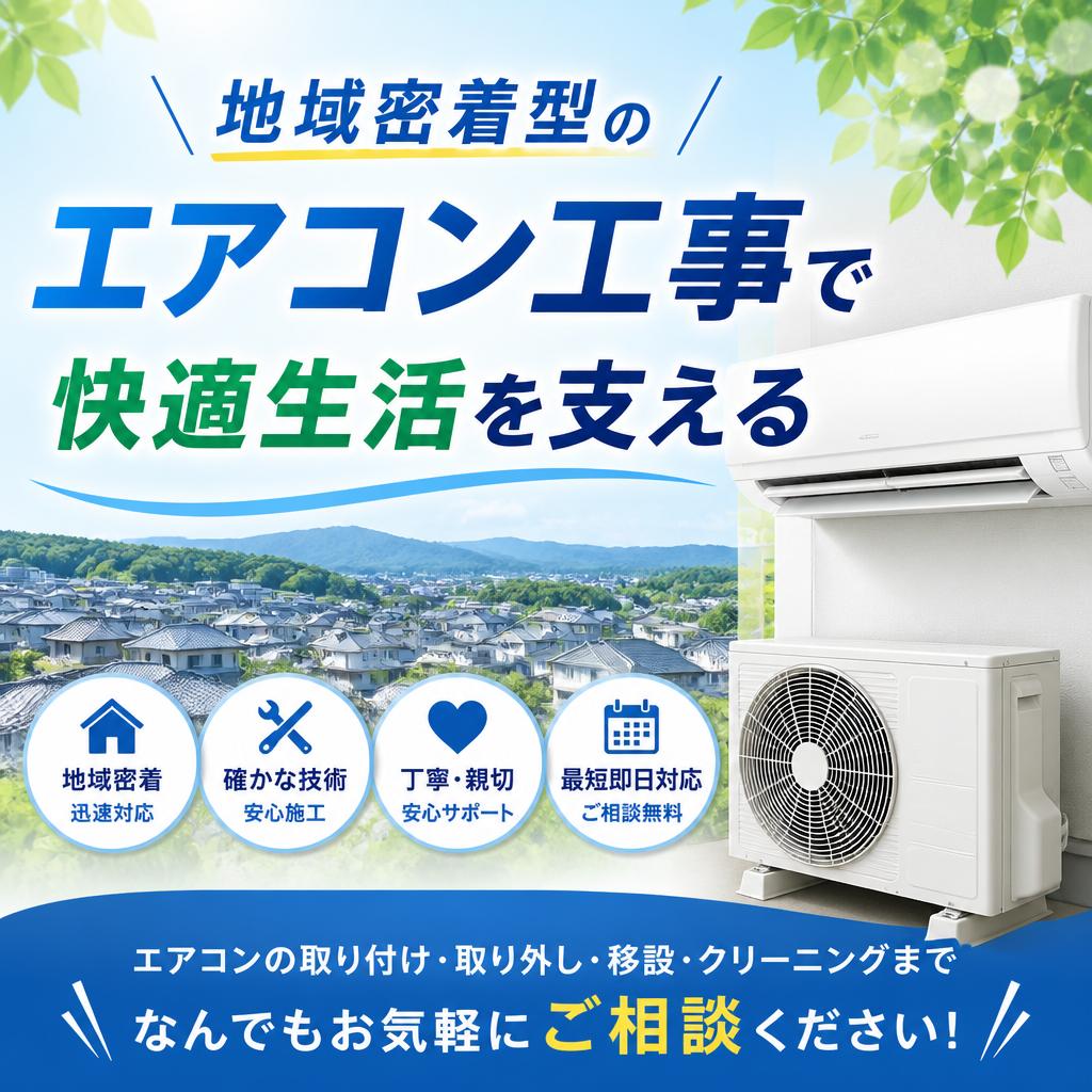 地域密着型のエアコン工事で快適生活を支える