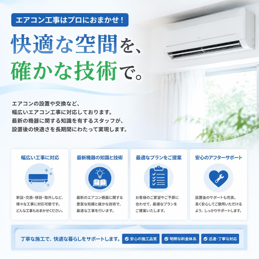 エアコン工事のプロフェッショナル