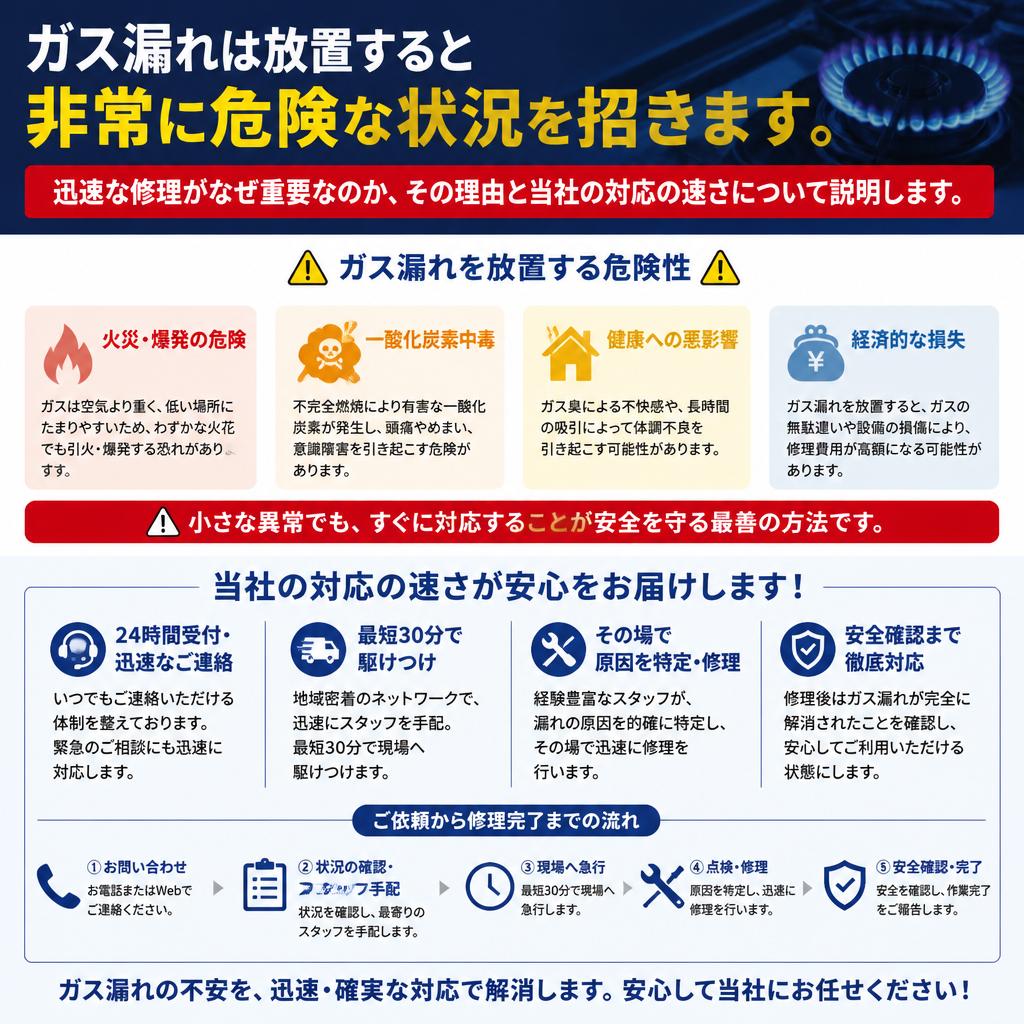 迅速なガス漏れ修理の重要性