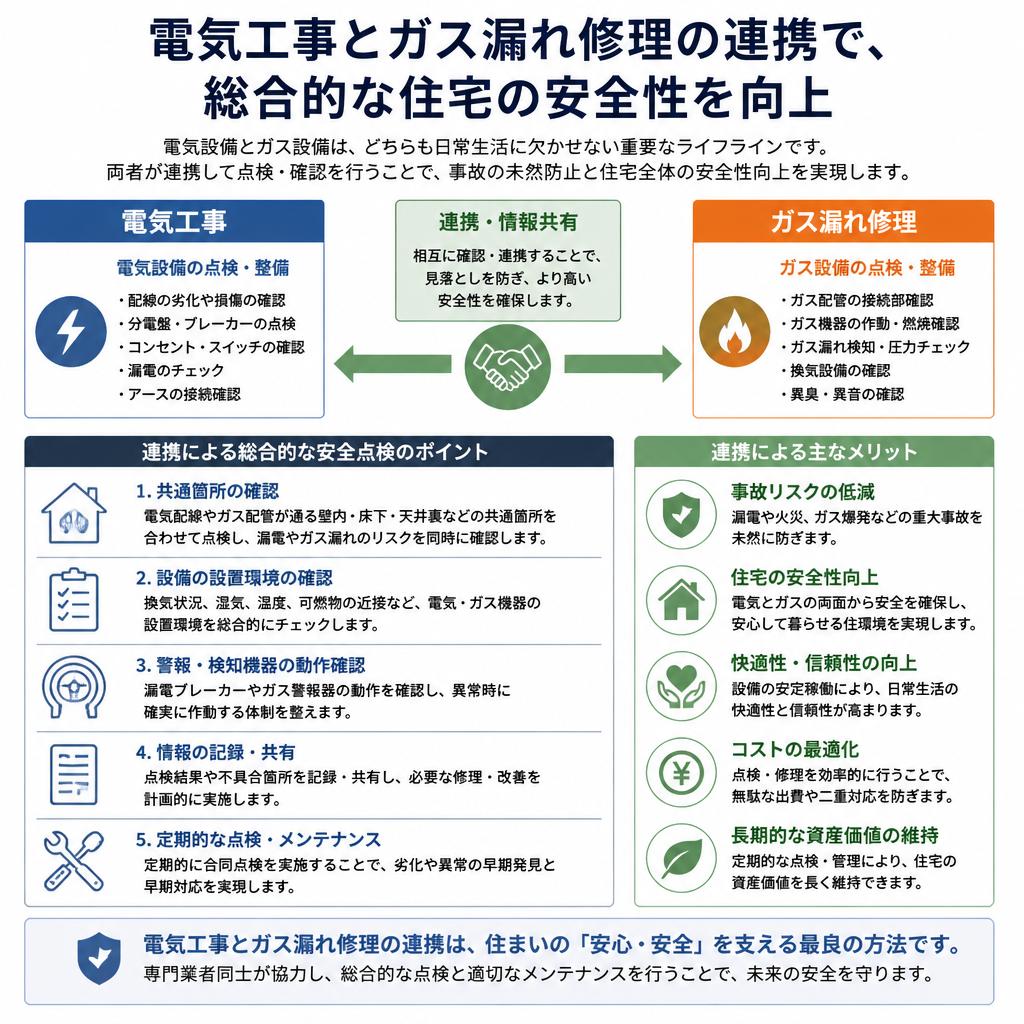 電気設備とガス設備のコンビネーション