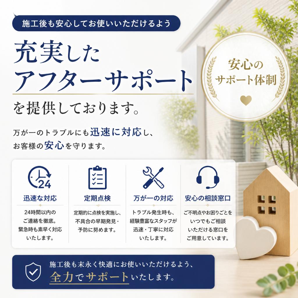 安心のアフターサポート