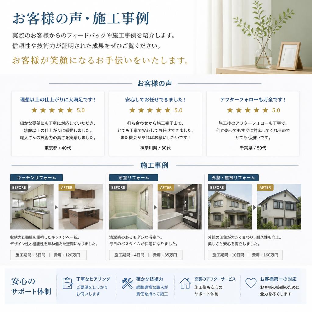 お客様の声・施工事例